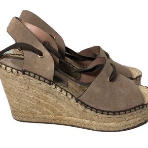 Bettye Muller suede espadrille lace up wedges. Size 39.